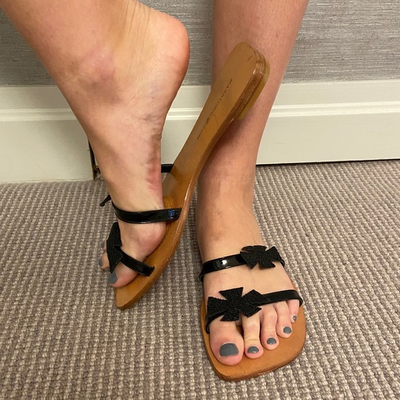 Black two strap sandals - Picture 2 of 3
